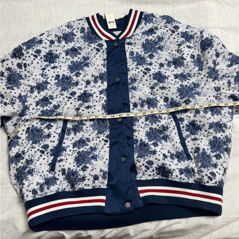NWT Anthro Maeve Floral Print Bomber Jacket - Picture 4 of 6